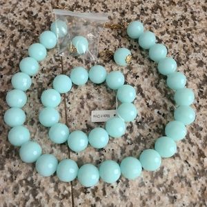 Mint vintage style bubble bead jewelry set